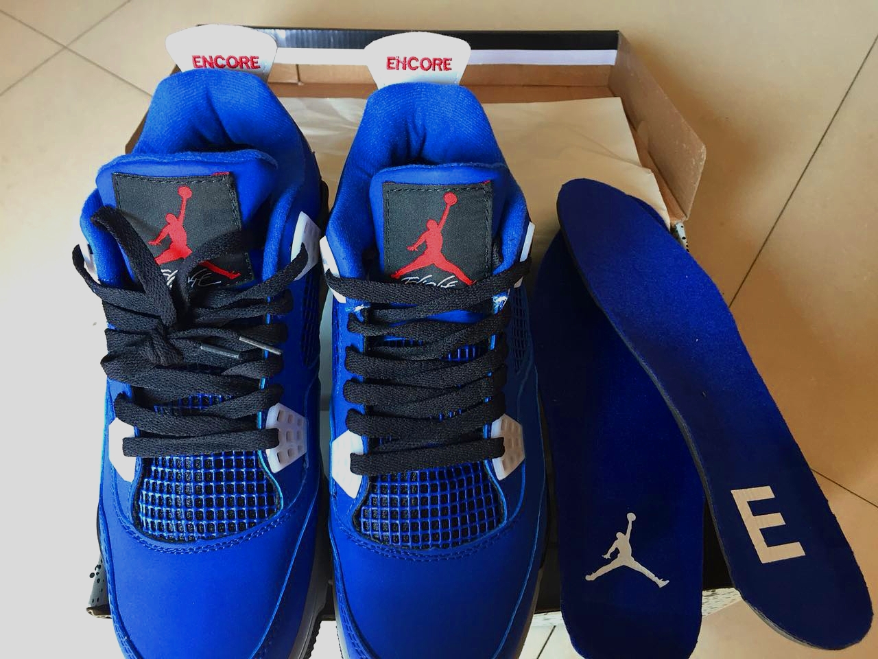 2018 Air Jordan 4 RETRO Eminem Royal Blue Black - Click Image to Close